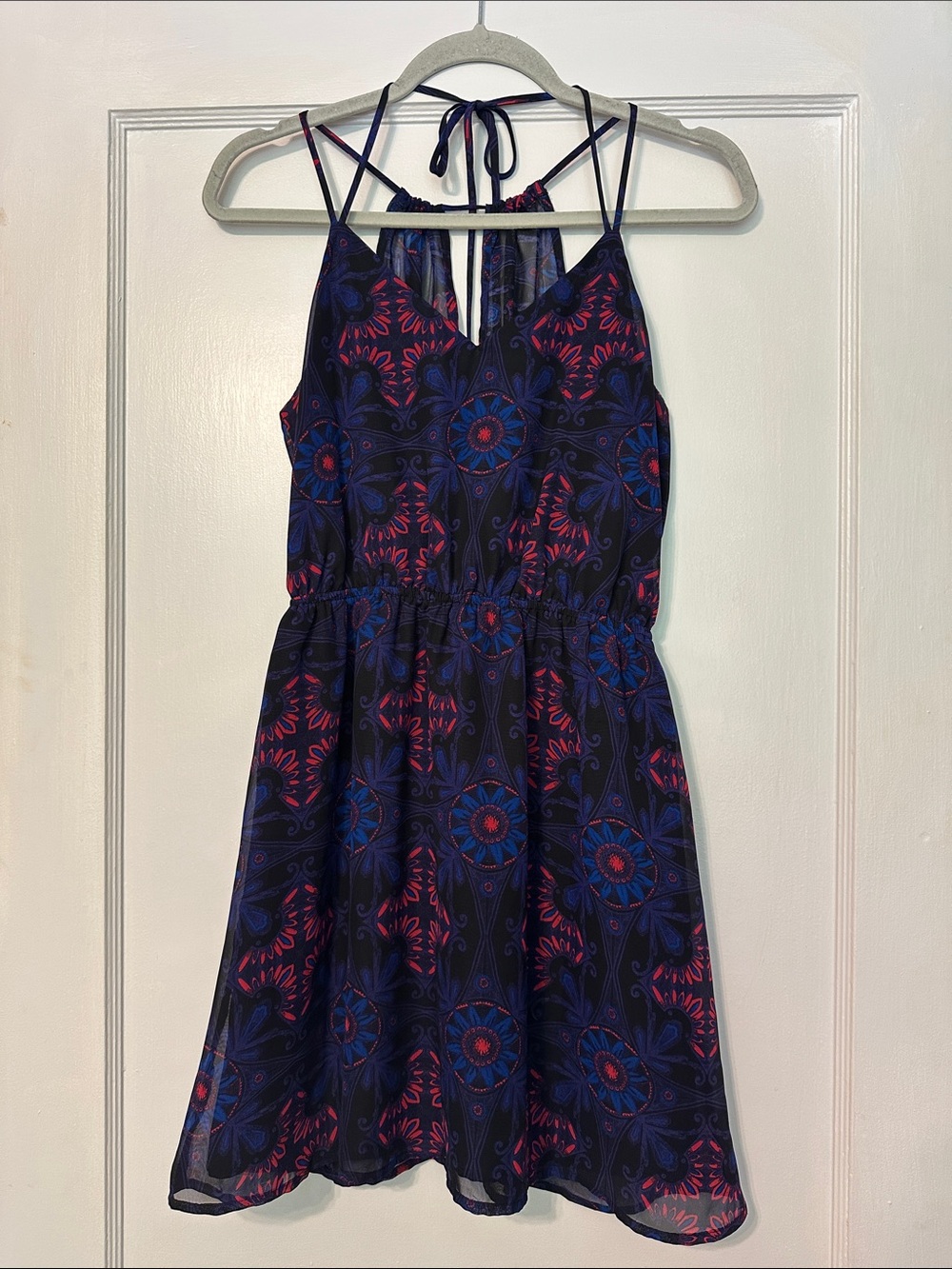 Forever 21 Floral Spaghetti Strap Dress with Blue & Pink Print